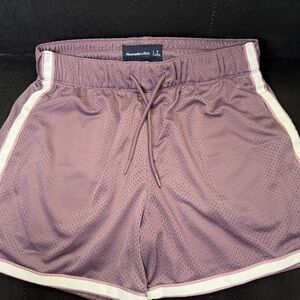 Abercrombie & Fitch Purple Athletic Shorts with Elastic Waistband